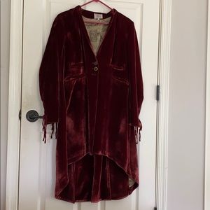 Velvet long jacket
